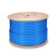 Cat6a Ethernet Bulk Cable, 1000ft (305m), 23AWG Solid Pure Bare Copper Wire, 750MHz, Shielded (S/FTP), PVC CMR (Blue) Solid Bare Copper PVC 10G Indoor