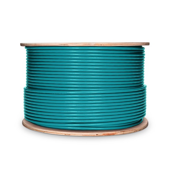 Cat6a Industrial Ethernet Bulk Cable, 1000ft (305m), 26AWG Stranded Pure Bare Copper Wire, 750MHz, Shielded (S/FTP), PUR Stranded Bare Copper PUR 10 Gigabit