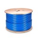 Cat6 Ethernet Bulk Cable, 1000ft (305m), 23AWG Solid Pure Bare Copper Wire, 550MHz, Shielded (SF/UTP), PVC CMR (Blue) Solid Bare Copper PVC 1G Indoor