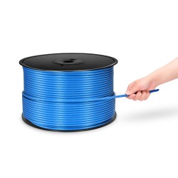 Cat5e Ethernet Bulk Cable, 1000ft (305m), 24AWG Solid Pure Bare Copper Wire, 350MHz, Unshielded (UTP), PVC CMR (Blue) Solid Bare Copper PVC 1G Indoor