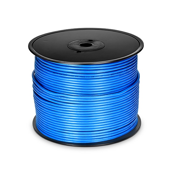 Cat6 Ethernet Bulk Cable, 1000ft (305m), UL Listed, 23AWG Solid Pure Bare Copper Wire, 550MHz, Unshielded (UTP), PVC CMR (Blue) Solid Bare Copper PVC 1G Indoor