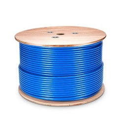 Cat7 Ethernet Bulk Cable, 1000ft (305m), 23AWG Solid Pure Bare Copper Wire, 1000MHz, Shielded (S/FTP), PVC CMR (Blue) Solid Bare Copper PVC 10G Indoor