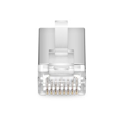 Cat5e RJ45 Standard Modular Plugs, Shielded (STP) Network Connectors for 24~26AWG Twisted Pair Solid or Stranded Cable (100/Pack) Solid or Standard 24-26AWG 8P8C Full Metal RJ45 Crimp Tool