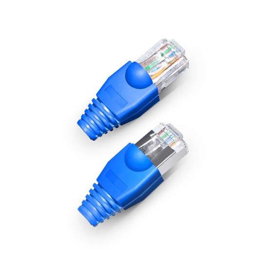 Cat5e/Cat6 RJ45 Strain Relief Boots, 5.5mm OD for Cat5e UTP 24AWG, Cat5e & Cat6 F/UTP 26AWG Ethernet Network Cable, Blue, 100PCS/Pack Cat5e/Cat6 F/UTP 26AWG Laptop PC Server Router