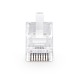 Cat5e RJ45 Pass Through Modular Plugs, Unshielded (UTP) Network Connectors for 24AWG Twisted Pair Solid or Stranded Cable (100/Pack) Solid or Standard 24AWG 8P8C Plastic Housing EZ Crimp