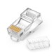 Cat6 RJ45 Standard Modular Plugs (Two-Piece Suit), Unshielded (UTP) Network Connectors for 23~24AWG Twisted Pair Solid or Stranded Cable (100/Pack) Solid or Standard 23-24AWG 8P8C Plastic Housing Load Bar