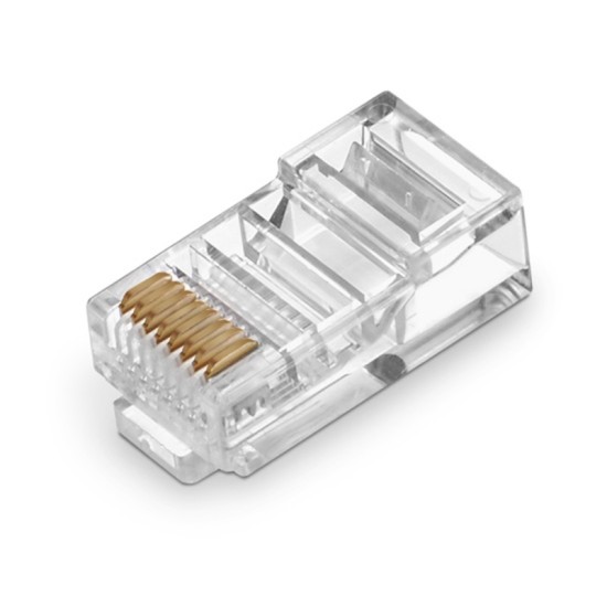 Cat5e RJ45 Standard Modular Plugs, Unshielded (UTP) Network Connectors for 24AWG Twisted Pair Solid or Stranded Cable (100/Pack) Solid or Standard 24AWG 8P8C Plastic Housing RJ45 Crimp Tool