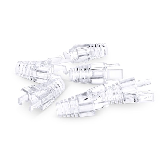 Cat6 RJ45 Strain Relief Boots, 6.0-6.5mm OD for Cat6 UTP 23~24AWG, F/UTP 26AWG Ethernet Network Cable, Transparent, 100PCS/Pack Cat6 UTP 23-24AWG & F/UTP 26AWG Laptop PC Server Router