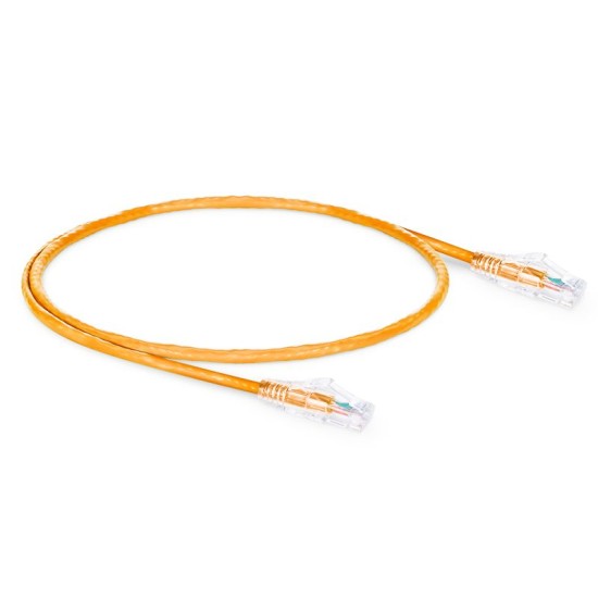 1ft (0.3m) Cat5e Snagless Unshielded (UTP) PVC CM Ethernet Patch Cable, Orange Pure Bare Copper PoE++ 250MHz