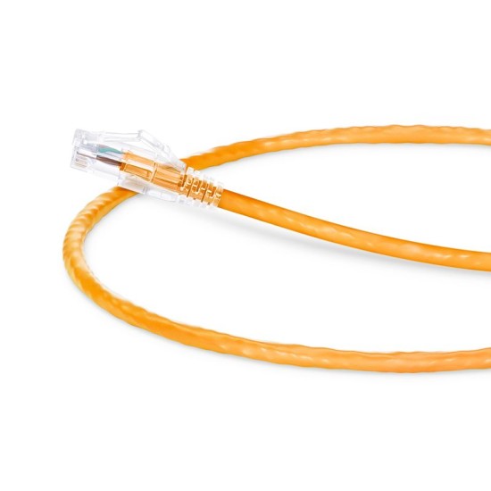 1ft (0.3m) Cat5e Snagless Unshielded (UTP) PVC CM Ethernet Patch Cable, Orange Pure Bare Copper PoE++ 250MHz