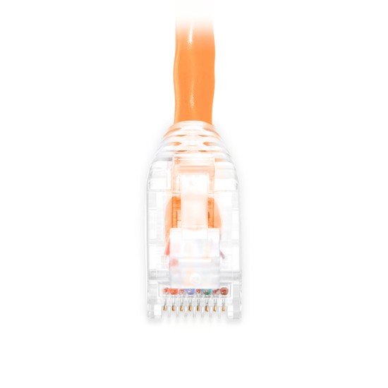 5ft (1.5m) Cat5e Snagless Unshielded (UTP) PVC CM Ethernet Patch Cable, Orange Pure Bare Copper PoE++ 250MHz