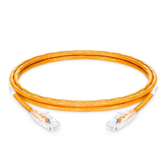 5ft (1.5m) Cat5e Snagless Unshielded (UTP) PVC CM Ethernet Patch Cable, Orange Pure Bare Copper PoE++ 250MHz