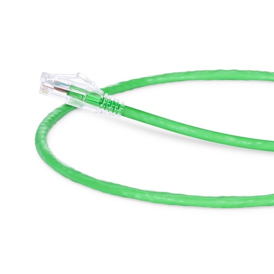 1ft (0.3m) Cat5e Snagless Unshielded (UTP) PVC CM Ethernet Patch Cable, Green Pure Bare Copper PoE++ 250MHz