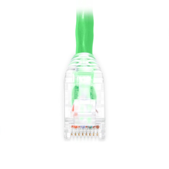 1ft (0.3m) Cat5e Snagless Unshielded (UTP) PVC CM Ethernet Patch Cable, Green Pure Bare Copper PoE++ 250MHz