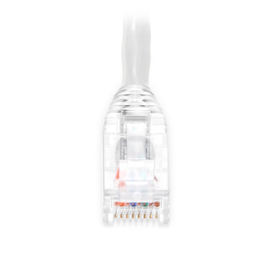 1ft (0.3m) Cat5e Snagless Unshielded (UTP) PVC CM Ethernet Patch Cable, White Pure Bare Copper PoE++ 250MHz