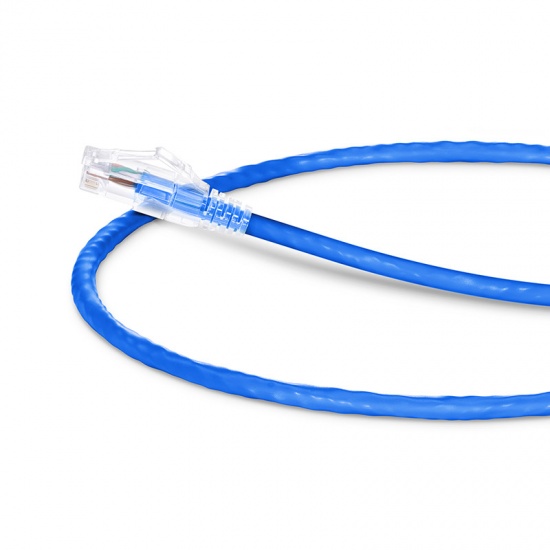 1ft (0.3m) Cat5e Snagless Unshielded (UTP) PVC CM Ethernet Patch Cable, Blue Pure Bare Copper PoE++ 250MHz