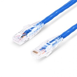 1ft (0.3m) Cat5e Snagless Unshielded (UTP) PVC CM Ethernet Patch Cable, Blue Pure Bare Copper PoE++ 250MHz