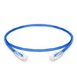 1ft (0.3m) Cat5e Snagless Unshielded (UTP) PVC CM Ethernet Patch Cable, Blue Pure Bare Copper PoE++ 250MHz