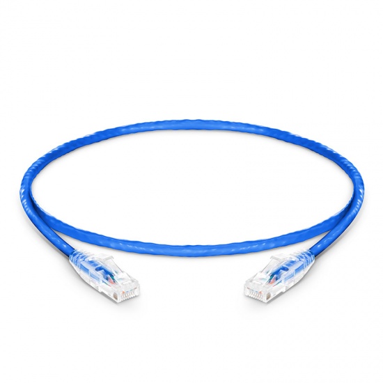 1ft (0.3m) Cat5e Snagless Unshielded (UTP) PVC CM Ethernet Patch Cable, Blue Pure Bare Copper PoE++ 250MHz