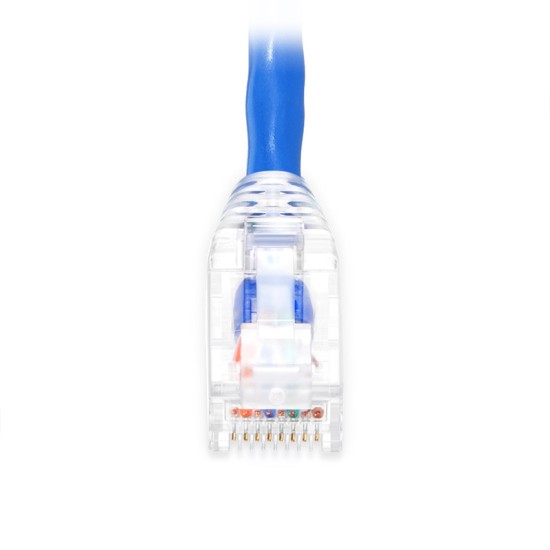 1ft (0.3m) Cat5e Snagless Unshielded (UTP) PVC CM Ethernet Patch Cable, Blue Pure Bare Copper PoE++ 250MHz