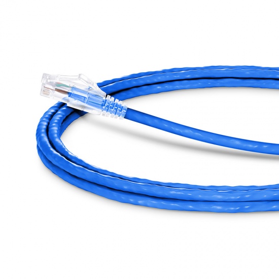 5ft (1.5m) Cat5e Snagless Unshielded (UTP) PVC CM Ethernet Patch Cable, Blue Pure Bare Copper PoE++ 250MHz