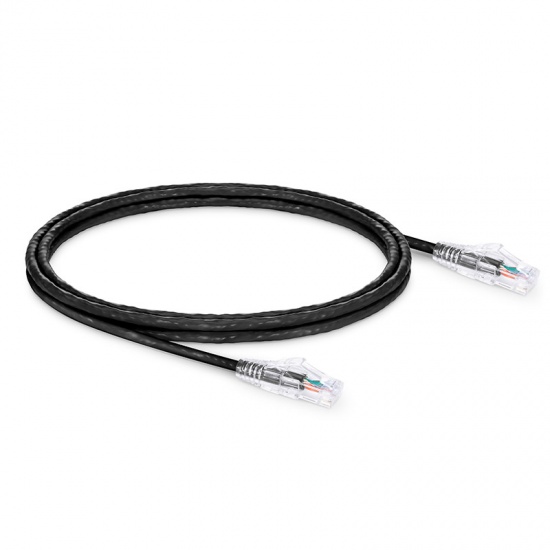 5ft (1.5m) Cat5e Snagless Unshielded (UTP) PVC CM Ethernet Patch Cable, Black Pure Bare Copper PoE++ 250MHz