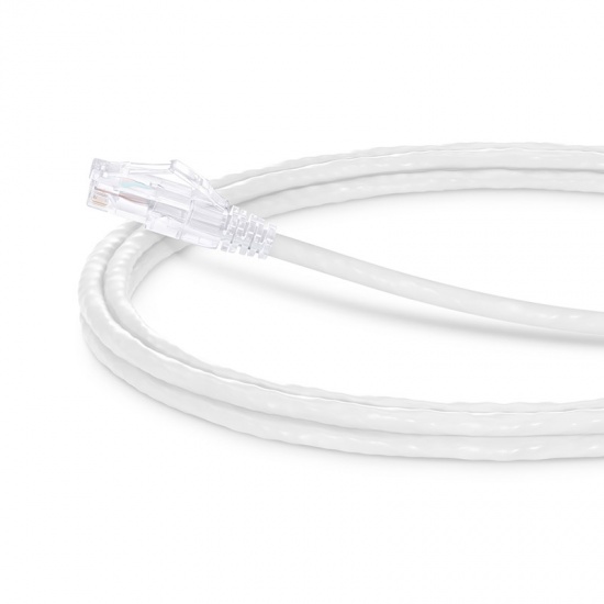 5ft (1.5m) Cat5e Snagless Unshielded (UTP) PVC CM Ethernet Patch Cable, White Pure Bare Copper PoE++ 250MHz