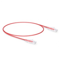 1ft (0.3m) Cat6 Snagless Unshielded (UTP) PVC CM Slim Ethernet Network Patch Cable, Red Pure Bare Copper PoE++ 550MHz