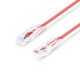 1ft (0.3m) Cat6 Snagless Unshielded (UTP) PVC CM Slim Ethernet Network Patch Cable, Red Pure Bare Copper PoE++ 550MHz