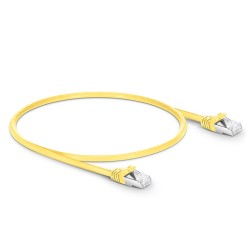 1ft (0.3m) Cat6a Snagless Shielded (SFTP) PVC CM Ethernet Network Patch Cable, Yellow Pure Bare Copper PoE++ 550MHz