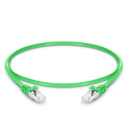 1ft (0.3m) Cat6a Snagless Shielded (SFTP) PVC CM Ethernet Network Patch Cable, Green Pure Bare Copper PoE++ 550MHz