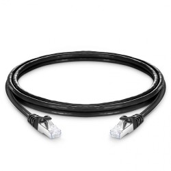 5ft (1.5m) Cat7 Snagless Shielded (SFTP) PVC CM Ethernet Network Patch Cable, Black Pure Bare Copper PoE++ 600MHz