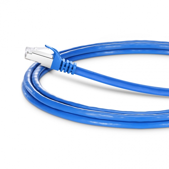 5ft (1.5m) Cat7 Snagless Shielded (SFTP) PVC CM Ethernet Network Patch Cable, Blue Pure Bare Copper PoE++ 600MHz