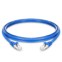 5ft (1.5m) Cat7 Snagless Shielded (SFTP) PVC CM Ethernet Network Patch Cable, Blue Pure Bare Copper PoE++ 600MHz