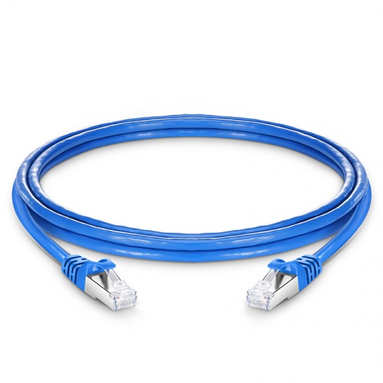 5ft (1.5m) Cat7 Snagless Shielded (SFTP) PVC CM Ethernet Network Patch Cable, Blue Pure Bare Copper PoE++ 600MHz